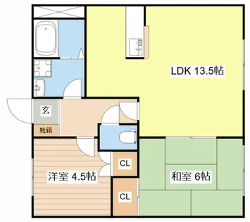 エスコート今堅田A棟【102号室】の間取り