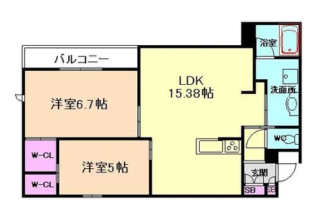 サンビレッジ大和【2階】の間取り