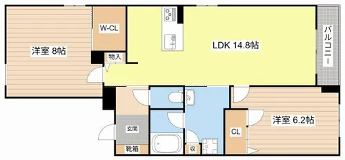 新清館Ⅲ【301号室】の間取り