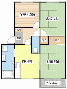 シャトレ岡田Ⅱ【1階】の間取り