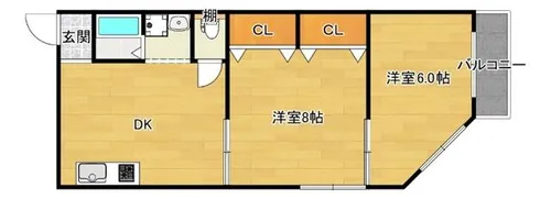 高木ハイツ【2階】の間取り