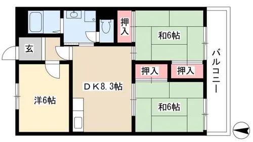 ラルジャンB棟【2階】の間取り