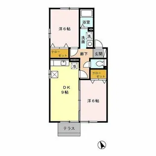 クレール荒子【1階】の間取り