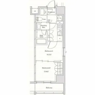 ザ・パークハビオ名古屋松原【2階】の間取り