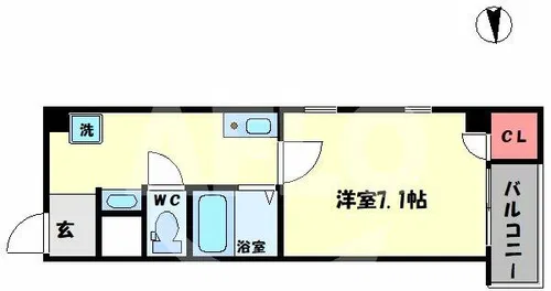 オリエンタル西天満【5階】の間取り