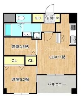 サンブライト今里【7階】の間取り