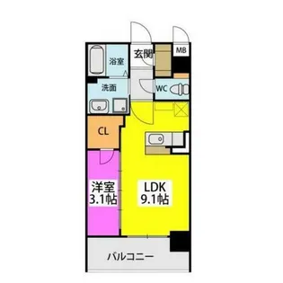 アビターレ吉塚駅前【705号室】の間取り