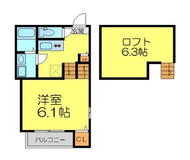 ハーモニーテラス上池田【2階】の間取り
