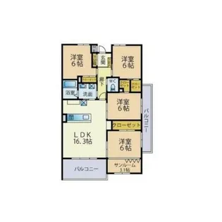 Leparterre城南【505号室】の間取り