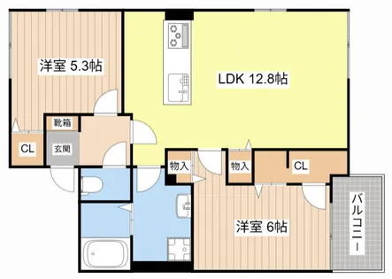 ベルリード平田町【202号室】の間取り