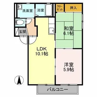 ヴィリジアン・ガーデンA【2階】の間取り