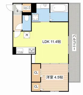 シャルール【203号室】の間取り