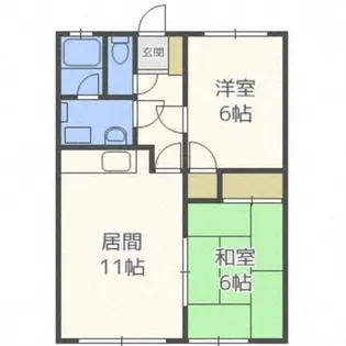 アカツキハイツB棟【2階】の間取り