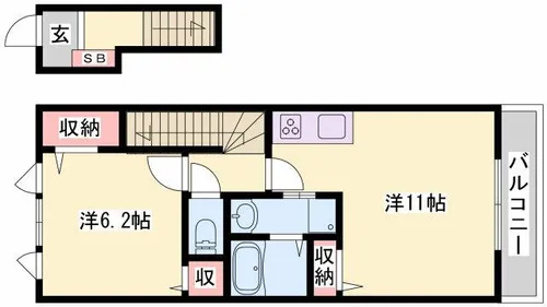 フェーレース【201号室】の間取り