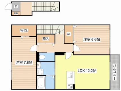ソーラーQ.B.T.【202号室】の間取り