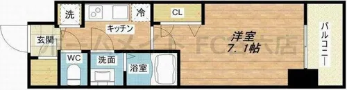 プランドール北浜【11階】の間取り