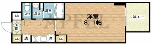 Dimus北浜【4階】の間取り