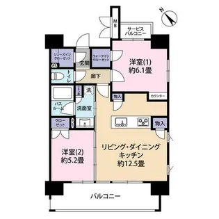 クリオラベルヴィ呉服町ウエスト(0004553)【12階】の間取り