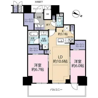 ジオタワー大阪十三(0005647)【19階】の間取り