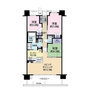 ジオ北千里藤白台B棟(0005825)【4階】の間取り