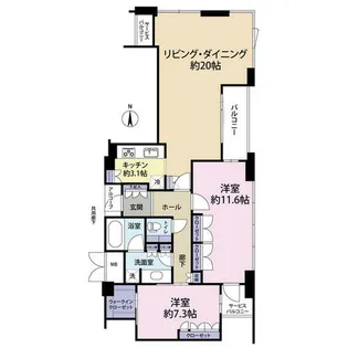 アーバンライフ御堂筋本町タワー(0005835)【25階】の間取り
