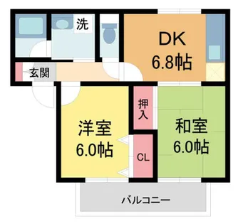 ウエストリバー【202号室】の間取り