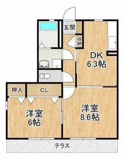 パラシオ北野田A棟【1階】の間取り