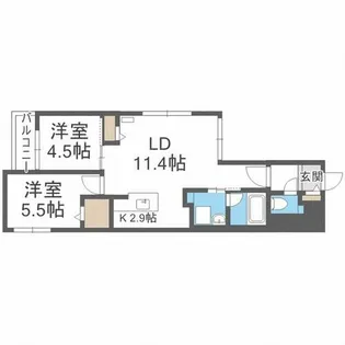 ブランシャールALAIN琴似【4階】の間取り