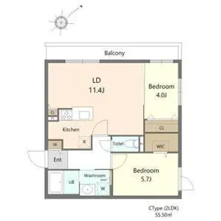 ガーデンクォーツ琴似【5階】の間取り