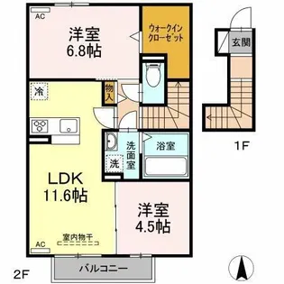 セジュール北野【203号室】の間取り