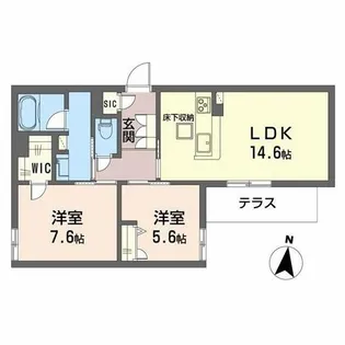シャーメゾン バードヒルズ【1階】の間取り