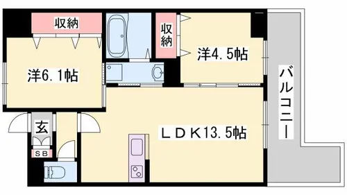 ラルース元塩町【501号室】の間取り