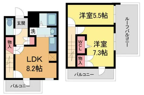 レジディア甲東園【406号室】の間取り