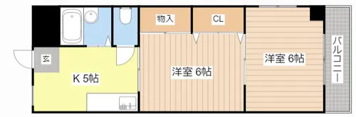 コスモスハイツ長浜【207号室】の間取り