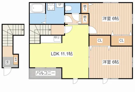 モン・マリーノⅢ【2階】の間取り