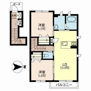 アーバンのざと CENTER【0201号室】の間取り