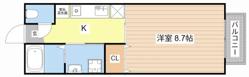 コーポ華樹【1-E号室】の間取り