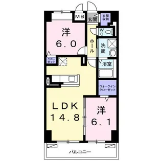 アルンドーインディカ茨木【4階】の間取り