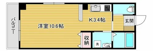 ヴァンベール大川【402号室】の間取り