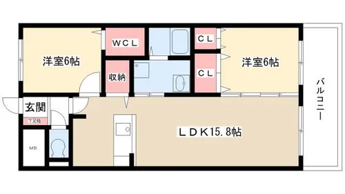 カシータス城下【2階】の間取り