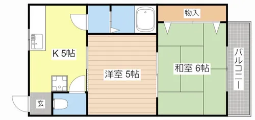 コーポ平方湖岸【203号室】の間取り