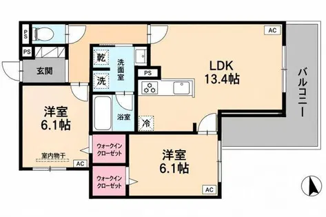 TORISIA上住吉【1階】の間取り