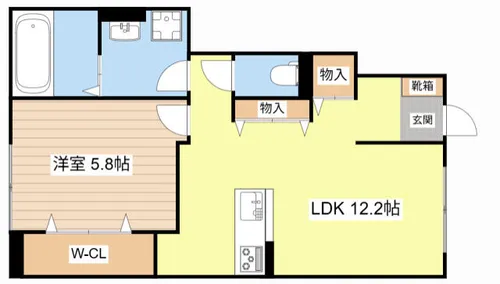 ボンヌエトワール【101号室】の間取り