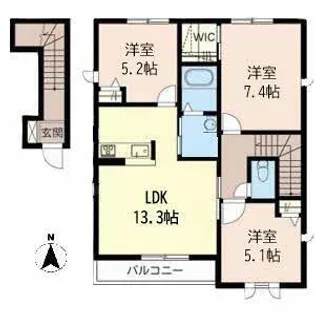 ハイツ熊見Ⅴ A棟【202号室】の間取り