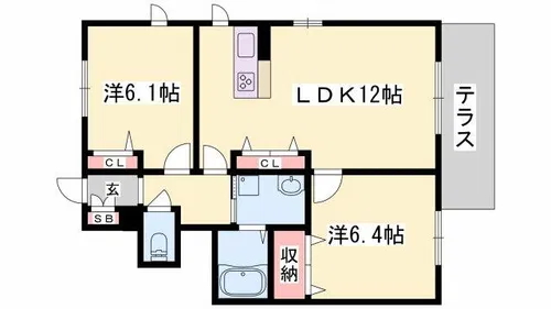 カーザ ボニータ【C101号室】の間取り