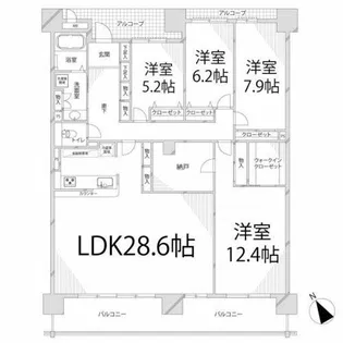 キャッスルコート東雲【902号室】の間取り