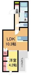RAPPORT西宮【303号室】の間取り