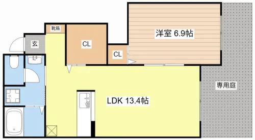 クレセント18【102号室】の間取り