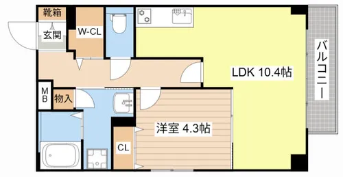 ラクラスコート朝日が丘【401号室】の間取り