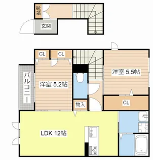 サン ピース【0205号室】の間取り